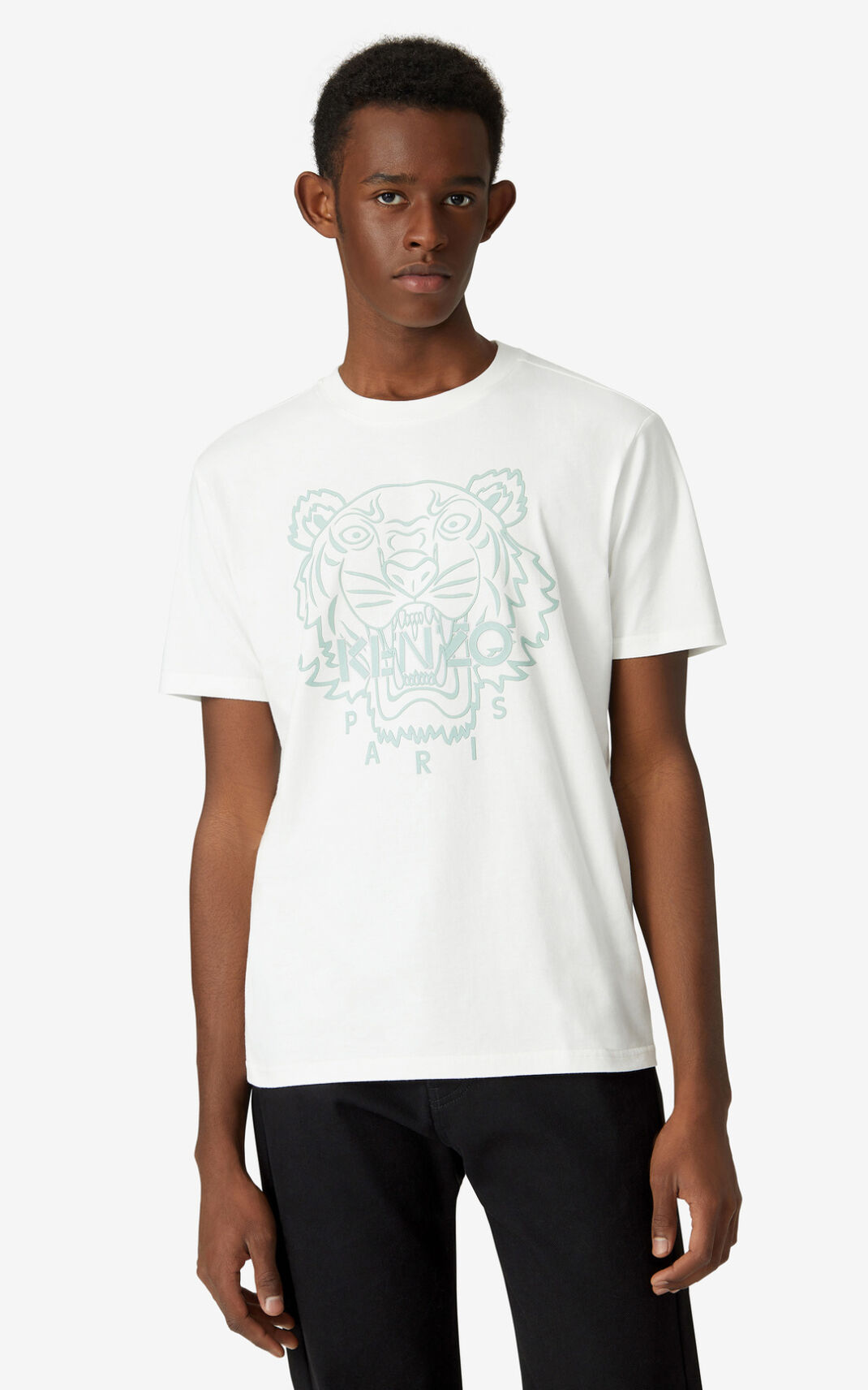 T Shirt Kenzo Tiger Homme Blanche | GAPC-52839